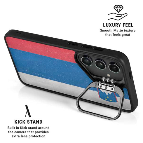 Slovenia Flag Distressed Galaxy S24 Kickstand Case